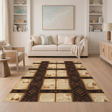 ODIKA Brown Vintage Book Area Rug
