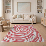 Hypnotic Pink Swirl Area Rug