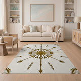 Gold Starburst Arrow Area Rug