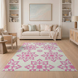 Pink Starburst Floral Area Rug