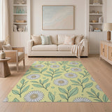Sunny Daisy Meadow Yellow Area Rug