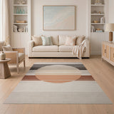 Striped Sun Abstract Area Rug