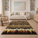 Brown Tan Southwestern Zigzag Geometric Rug