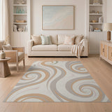 Abstract Swirl Pastel Area Rug