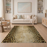 Distressed Leopard Print Area Rug