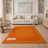 Vibrant Orange Geometric Shag Area Rug