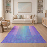 Vibrant Rainbow Hexagon Geometric Area Rug