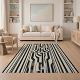 Abstract Geometric Striped Area Rug