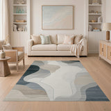 Abstract Area Grey Fluid Grey Abstract Area Rug