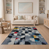 Retro CD Disc Mosaic Geometric Area Rug