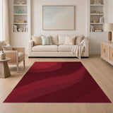 Crimson Flow Red Area Rug