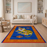 Majestic Tiger on Blue Heritage Area Rug