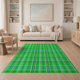 Vibrant Green Plaid Geometric Area Rug