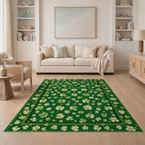 Green Golden Shamrock Clover Green Area Rug