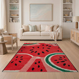 Vibrant Watermelon Fruit Pattern Area Rug