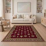 Red Gold Heritage Tribal Motif Area Rug