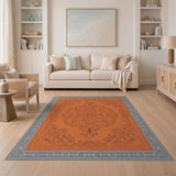 Traditional Persian Elegant Orange Persian Medallion Area Rug