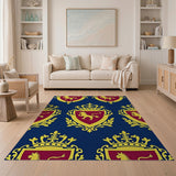 Golden Lion Heraldic Shield Navy Area Rug
