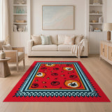Spooky Cartoon Pumpkin Halloween Red Rug
