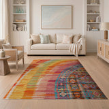 Vibrant Multi-Color Woven Tribal Rug
