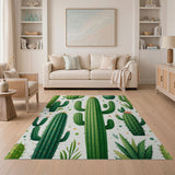 Whimsical Green Cactus Succulent Area Rug