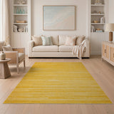 Sunny Yellow Horizontal Stripe Area Rug