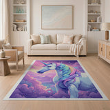 Magical Unicorn Rainbow Mane Area Rug
