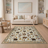 Bear Woodland Tribal Area Rug