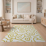 Elegant Gold Swirl Area Rug