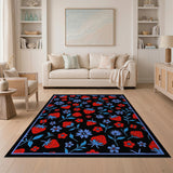 Multi-color and Patterns Whimsical Strawberry Fruit Pattern Area Rug
