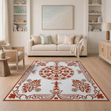 Elegant Red Persian Floral Medallion Red Rug