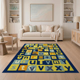 Vibrant Multi-Color ABC Alphabet Kids Area Rug