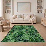 Lush Green Foliage Red Berry Area Rug