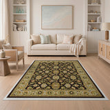 Green Floral Traditional Persian Area Rug