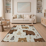 Adorable Brown Bear Kids Area Rug