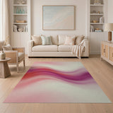 Fluid Pink Purple Wave Abstract Area Rug