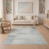 Modern Grey Abstract Geometric Geometric Modern Area Rug