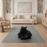Curious Black Kitten Area Rug