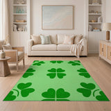 Green Shamrock Clover Pattern Area Rug
