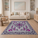 Vibrant Pink Medallion Traditional Persian Rug
