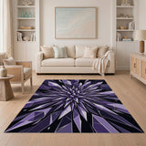 Purple Crystal Burst Geometric Area Rug
