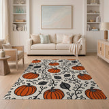 Orange Pumpkin Vine Area Rug