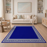 Navy Blue Southwestern Border Rug