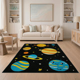 Kids Cartoon Space Planets Stars Rug