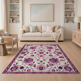 Exquisite Pink Floral Persian Area Rug