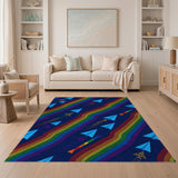 Rainbow Paper Plane Kids Area Rug