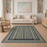 Black White Heritage Tribal No. 6 Area Rug