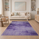 Purple Abstract Distressed Area Rug