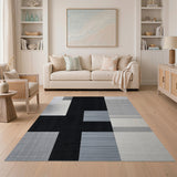 Modern Geometric Black White No. 5 Area Rug