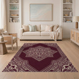 Red Deep Red Persian Medallion Area Rug